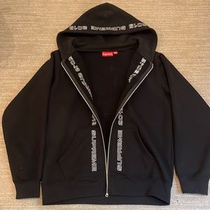 Supreme (SS19) zip-up hoodie black